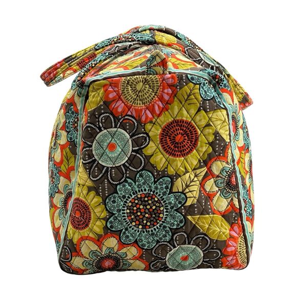 Vera Bradley Large Duffle Bag Weekender Overnight Travel Bag in Flower Shower - Picture 4 of 14